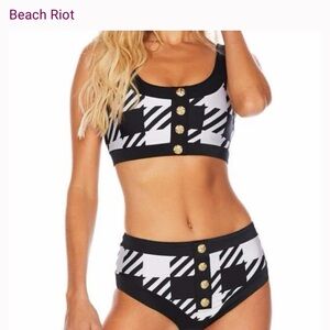 Beach Riot Black and White Geometric Bikini